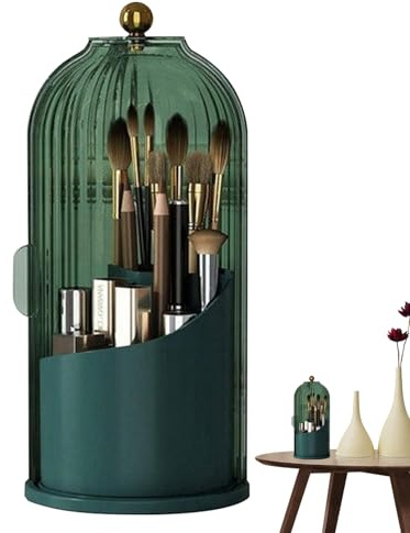 Generico Organizer Girevole Per Trucchi - Supporto Porta Pennelli Da 27x12,2 Cm, Contenitore Cosmetico Compatto In ABS, Design | Durevole Unità Di Vanità Che Supporta I Pennelli Per Rossetto E Eyel