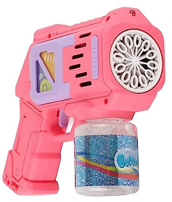 ZAICOLER Automatisk LED Bubble Machine Leksak Kraftfull Motor Bubble Maker för Barns Trädgårdsfester, Bröllop, Poolparty - Fantastisk Såpbubble Leksak för Oändligt Roligt, Säkert Material (Rosa)