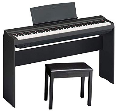 Yamaha P125 88-Key Weighted Digital Piano Home Bundle with Furniture Stand and Bench