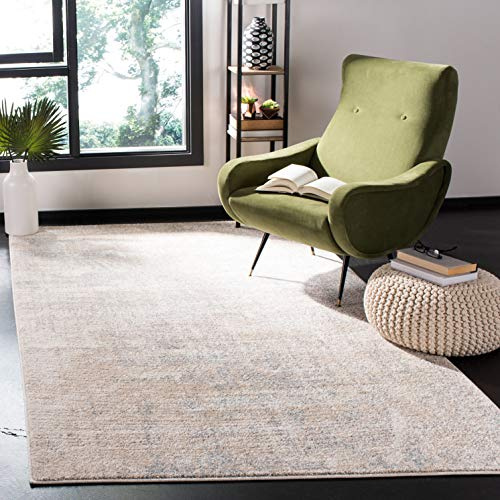 SAFAVIEH Tapis Contemporain pour Salon, Salle à Manger, Chambre à Coucher - Adirondack Collection, Tapis à Poil Court, Beige et Ardoise, 122 X 183 cm