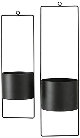 2er Set Blumenampel Blumentopf hängend Blumenampeln Hängetopf Metall schwarz Hängeampel ampel