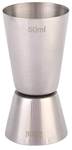 Verre doseur à cocktail en acier inoxydable 304 - Double jigger pour bar - Emballage multiple (grand format 50/25 cc)