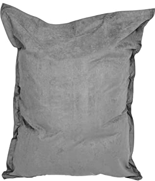 Lumaland Riesen-Sitzsack XXL 140x180cm | Indoor Bean Bag aus weichem & waschbarem Microvelours | 2-in-1- für bequemes Sitzen & Liegen | Mit über 3 Mio. anpassungsfähigen EPS-Perlen [Grau]