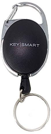 KeySmart Retractable Carabiner - Belt Clip Key Ring and Snap Badge Reel (1-Pack) - Multipurpose and Durable Badge Holder/Carabiner