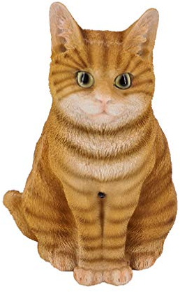 ABC Home Garden Deko-Figur Katze ♦ ✔ echt wirkend ✔ Bewegungssensor ✔ Ein-& Ausschalter, rot/orange, ca. 18 x 20 x 29 cm