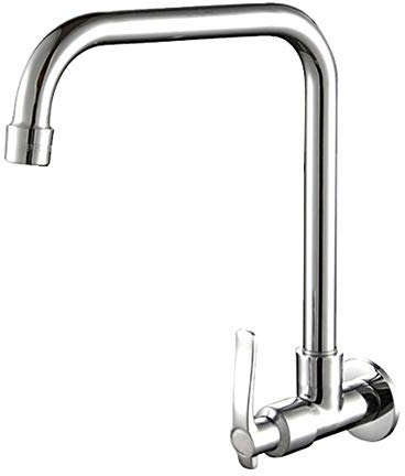 Rubinetto monoblocco cromato con rotazione a 360° per rubinetto della cucina, 6 tipi Montato a parete ad acqua fredda Rubinetto da cucina girevole universale per verdure - argento