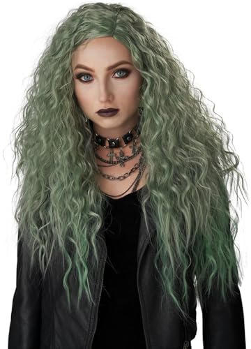 Generique - Wilde Locken-Perücke Halloween grün