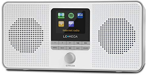 Radio Internet Stereo WIFI LEMEGA IR4S,Radio Digitale Portatile DAB/DAB+ e FM,Spotify Connect,Altoparlante Bluetooth,Sveglia con Doppia Sveglia, 60 Preimpostazioni,Uscita Cuffie - Finitura Grigia