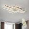 Lámpara De Techo Moderna Plafón LED Techo,Luz De Techo De Con Luz Nocturna Y Función De Memoria Para Dormitorio Salón Estudio Oficina Decorativo Lamparas De Arafia Blanco,80x45x6.5cm