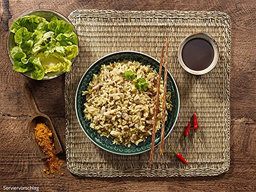 ration1 Hähnchen Curry mit Reis 4x400g, Notfallnahrung 10 Jahre haltbar | sofort verzehrfertig, Camping Essen für Outdoor, Festival, Survival, als Langzeitnahrung für Notvorrat