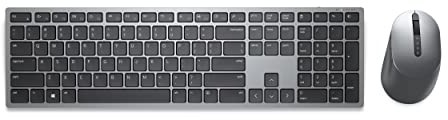 Dell KM7321W Premier Multi-Device Wireless Keyboard and Mouse, UK (QWERTY), 2.4GHz, Bluetooth 5.0, 128-bit AES Encryption, 4000 dpi, Compatible with Windows, Mac, Linux, Chrome and Android, (Grey)