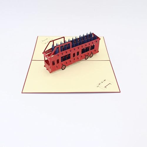 Glückwunschkarte 3D Doppeldecker Bus Auto Papier Einladung Grußkarten Postkarte Geburtstagsfeier Kreatives Geschenk