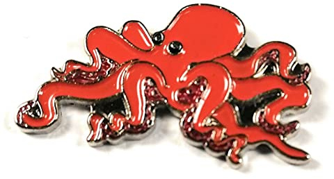 GBJUK Octopus Emaille Anstecknadel mit Schmetterlingsverschluss auf der Rückseite, Metall