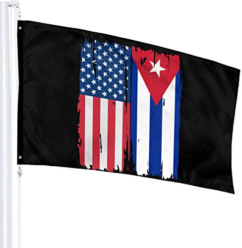 Bandera 3 X 5 Bandera americana de Cuba 100% poliéster Banderas translúcidas de una sola capa 90 X 150 CM - Banner 3 'X 5'
