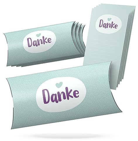 Creatastic® - Dankeschön Geschenke Schachteln mit Dankeschön Karte, Danke Geschenk Verpackung für Kleinigkeiten, Set mit 5 Stück, 25 x 12 x 3 cm