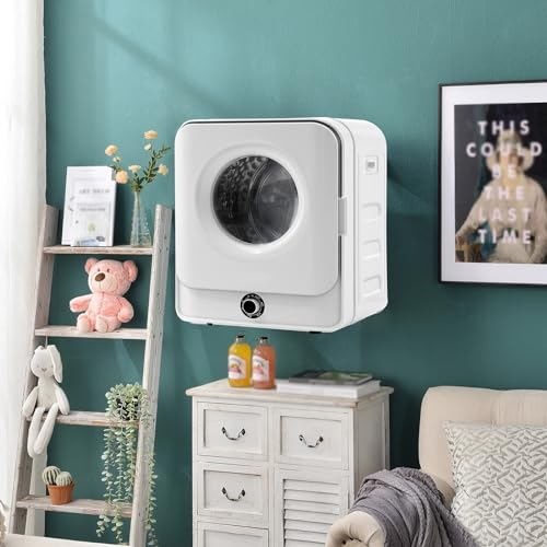 Mini SèChe-Linge, SèChe-Linge à Aspiration, SèChe-Linge éLectrique, Chauffage En CéRamique Ptc, Tambour En Acier Inoxydable, Protection Contre La Surchauffe, Peut êTre Fixé Au Mur 830 W