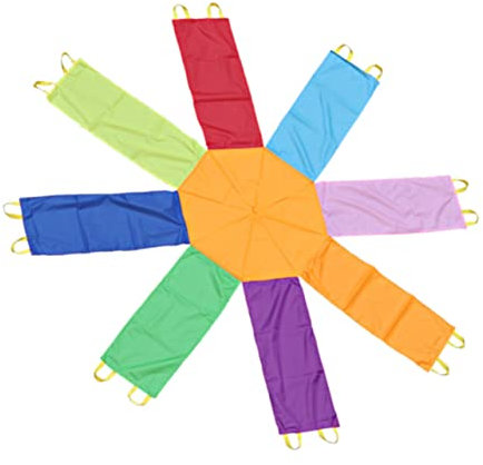 Amosfun Spielzeug Für Körperliches Training Kreativer Achteckiger Regenschirm Regenbogen-regenschirmspiel Trainingszubehör Aus Hochwertigem Nylonmaterial