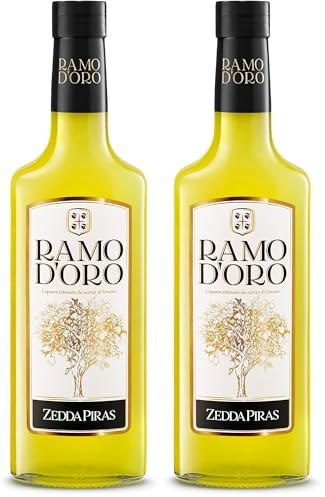 Zedda Piras - Ramo d'Oro Limoncello, 70 cl, Liquore a Base di Limone, 28% Vol (Confezione da 2)