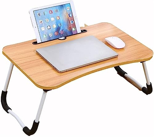 Lap Desk Fällbart ställ Multifunktionsplatta med frukostbricka for att äta, bärbar dator Läsa Skriva på soffan (Color : Natural)