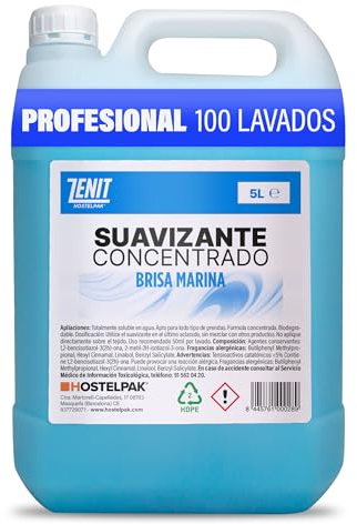 Hostelpak | 5L - Suavizante textil concentrado perfumado Brisa marina, Suavizante concentrado, Biodegradable, Fragancia agradable