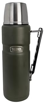 THERMOS King Isolierflasche, Edelstahl, Armeegrün, 1,2 l