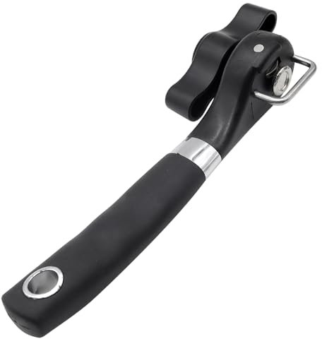 YDHfdc Abrelatas Manual Borde Liso Abrelatas Profesional con Mango Antideslizante Abridor de Latas para Varios Alimentos Enlatados, Negro