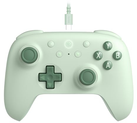 8Bitdo Ultimate 2C Wired Controller for Windows PC and Android, with 1000Hz Polling Rate, Hall Effect Joysticks and Hall Triggers, and Remappable L4/R4 Bumpers (Green)