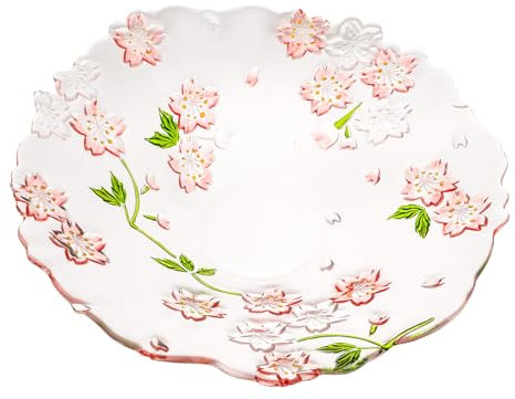 Gatuida Glastabletts Für Snacks Obst Und Desserts Blumenmuster Servieren Und Präsentieren Von Lebensmitteln Praktisch Und Dekorativ Für Heimgebrauch