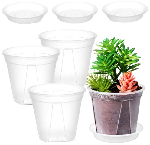 OFFSCH Maceta de Jardinería PP 0, 15 Galones, 4 Piezas Agujeros