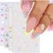 Pegatinas Uñas Flores, 4pcs Pegatinas Uñas Margaritas, Stickers Uñas Flores, Pegatinas para Uñas Flores 3d, Pegatinas Uñas Autoadhesivas, Perfectas para Decoración de Uñas de Primavera DIY