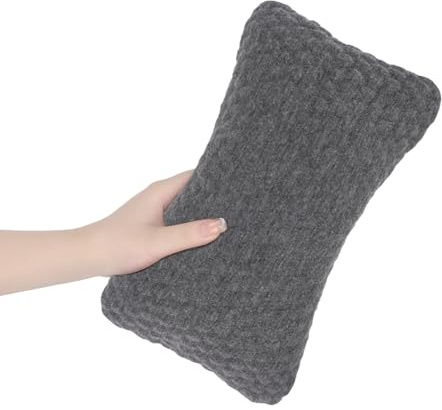 Blublu Park liten kudde, 30 x 18 cm miniresekudde, minikudde för nacke, handled, ländryggen och knän, husdjurskudde, bomull, maskintvättbar, mörkgrå – 1 styck