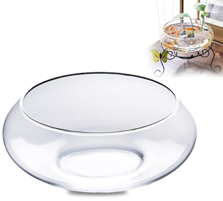 Wangark 2 Stück Lotus Schüssel Pflanzer, Runde Lotus Blume Schüssel, Klare Wasser Lilie Schüssel, Pflanzen im Wasser drinnen, für Blume Succulent Hydroponic Pflanze Fisch Home Decor