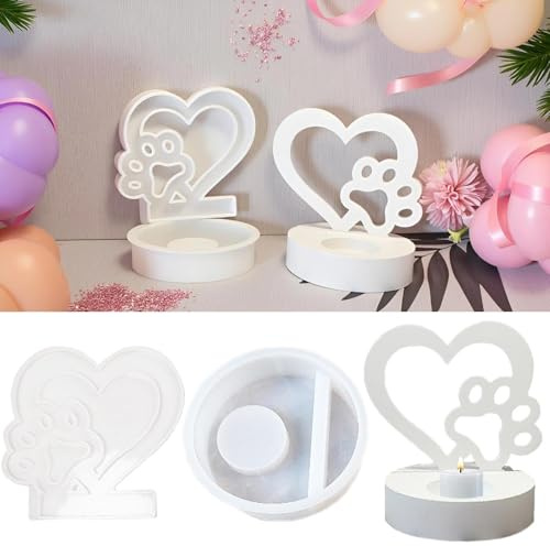 Tcdwla Stampi Per Gesso,Stampi In Silicone Per Gesso,Stampi Per Candele,Stampo Per Candeliere Per Aromaterapia, Palloncino a Forma Di Orso Regalo DIY Adatto Per Natale, Compleanno (Artiglie)