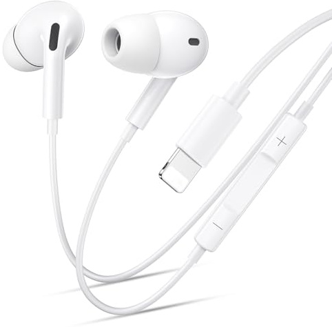 Cuffie iPhone con filo, [Certificato MFi] Cuffie per iPhone11 12 13 14， In-Ear HiFi Auricolari con Microfono Controllo del Volume Compatibile con iPhone 14 Pro Max/Mini/SE/XS Max/X/XR/8 Plus/7/iPad