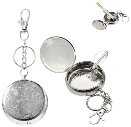 Cendrier de Poche,2 Pcs Cendrier de Poche Portable Anti-odeurs et Portables avec Porte-clés pour les Ddéplacements les Voyages le Camping et les Activités de Plein Air