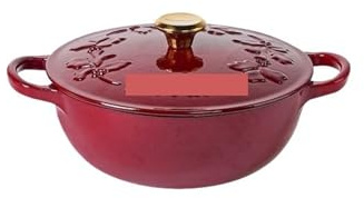 Pentola da zuppa in ghisa smaltata, 23 cm, casseruola pesante da 2,8 l, per cottura e stufato, resistente forno olandese rosso, perfetta per cucinare, essenziale per la cucina, pentole versatili
