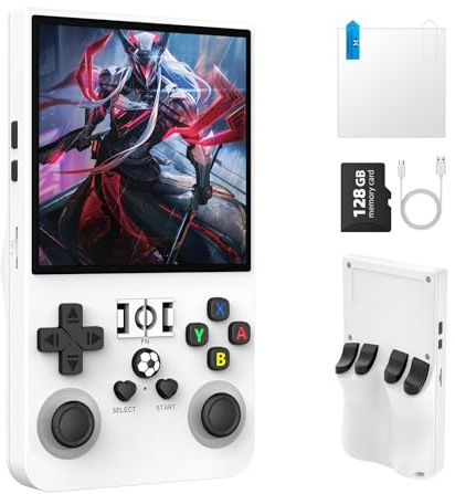 R36MAX Console di gioco portatile retrò, console di gioco retrò con sistema Linux open source, oltre 22.000 giochi classici integrati, console per videogiochi con schermo IPS HD da 4 pollici, batteria