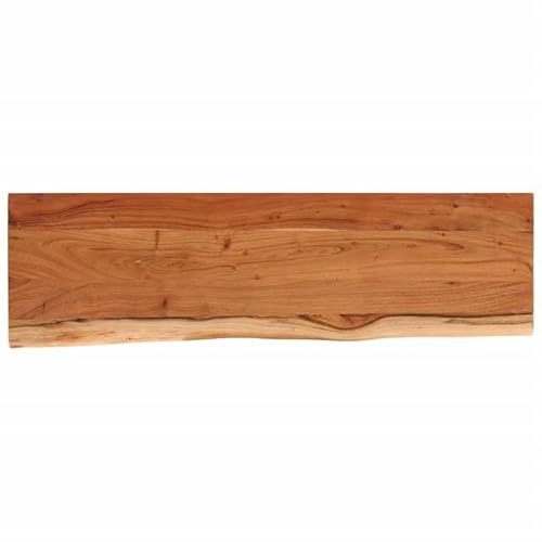 Eleganz Tablero de mesa de madera maciza de acacia, 140 x 40 x 3,8 cm, rectangular, con borde de árbol, superficie natural para cocina, salón o jardín, duradero y respetuoso con el medio ambiente