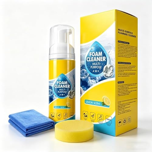 4-in-1 Schaumreiniger, 2026 Neu Multi Foam Cleaner Allzweckreiniger Kraftvoller und Vielseitiger Putzmittel, Reinigungsspray ohne Nachspülen für Auto und Haushalt Universalreiniger (3)
