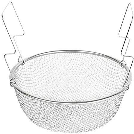 Blesiya Batterie De Cuisine Ronde en Acier Inoxydable avec Passoire à Légumes, Panier à Frites - 18cm