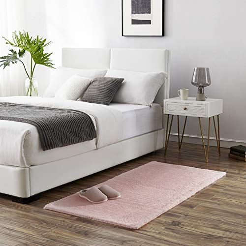 Teppich Wölkchen Alfombra de imitación de Piel - Sala de Estar, decoración de la Sala de Dormir - Alfombra de Piel Lavable como de Cama, cojín de Silla - Rosa, 80 x 150 cm