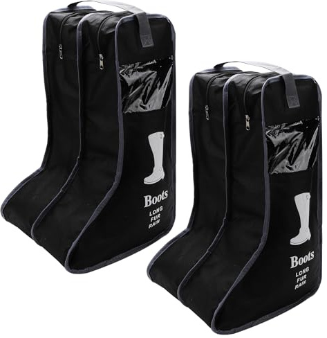 Portable 2 Pack Boots Storage,Tall Boots Storage/Protector Bag, Boots Cover (Black)
