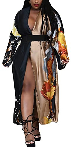 Vakkest Ponchos de borla vintage para mujer, abrigo de capa de lana con cuello alto y cuello alto para mujer, Completamente negro, XX-Large