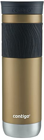 Contigo SnapSeal Mug de voyage isotherme en acier inoxydable avec poignée, 710 ml, transparent Chardonnay