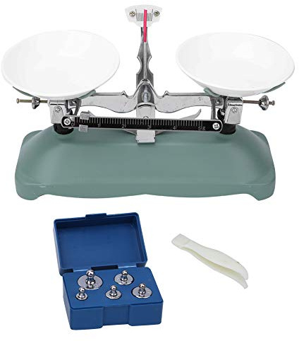 Balance Mécanique 100/500 Grammes avec Plateau de Balance Kit de Poids 10g 20g 50g 100g 200g Poids(100g)