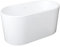 Vente-unique-Bañera exenta ovalada - 180 L - 130 x 71 x 58 cm - Blanco - Acrílico - APOGON