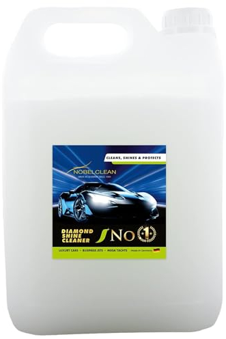 Nobelclean NC1 - Hochglanz Autoreiniger aussen - Felgenreiniger - perfekte Autopflege aussen - Autowäsche - Umweltfreundlich ohne Wasser nutzbar - Felgen & Scheiben - 5 Liter Nachfüllkanister