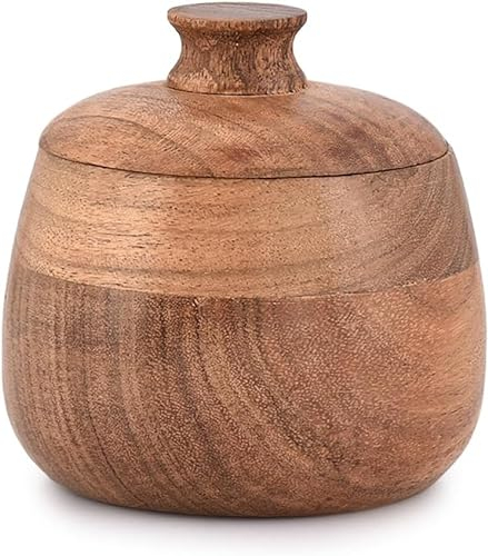 Indus Lifespace Jewelry Box Unique Artisan Traditional Hand Carved Acacia Wood Wooden Keepsake Box Gift (7.62cm x 7.62cm x 10.16cm)