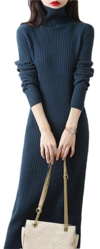 Haitpant Maglione lavorato in 100% cashmere da donna, caldo, a maniche lunghe, per autunno e inverno