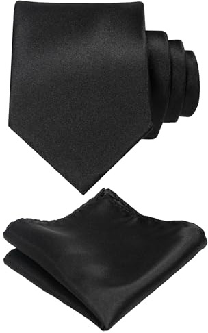 JEMYGINS Herren Krawatte mit Matte Oberfläche inklusive Einstecktuch Set